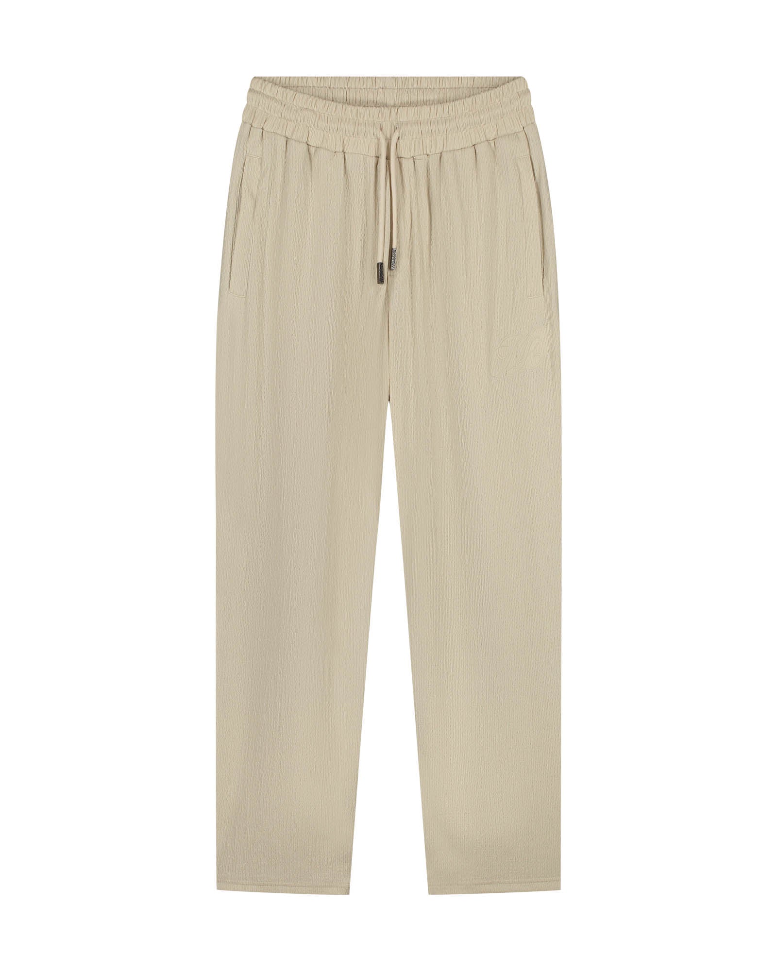 Malelions Men Emblem Seersucker Pants | Light Taupe