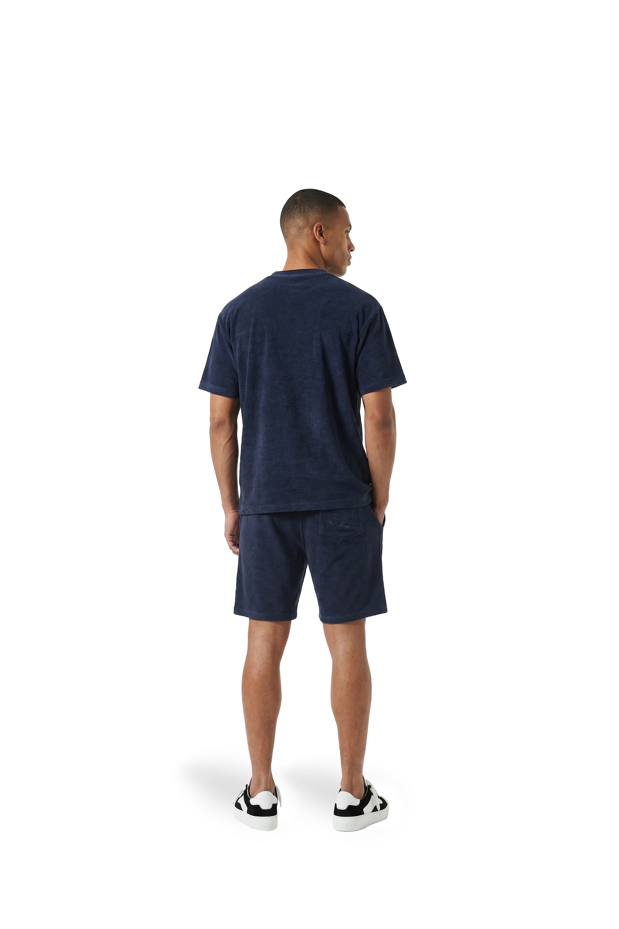 Malelions Men Emblem Towelling T-Shirt | Navy