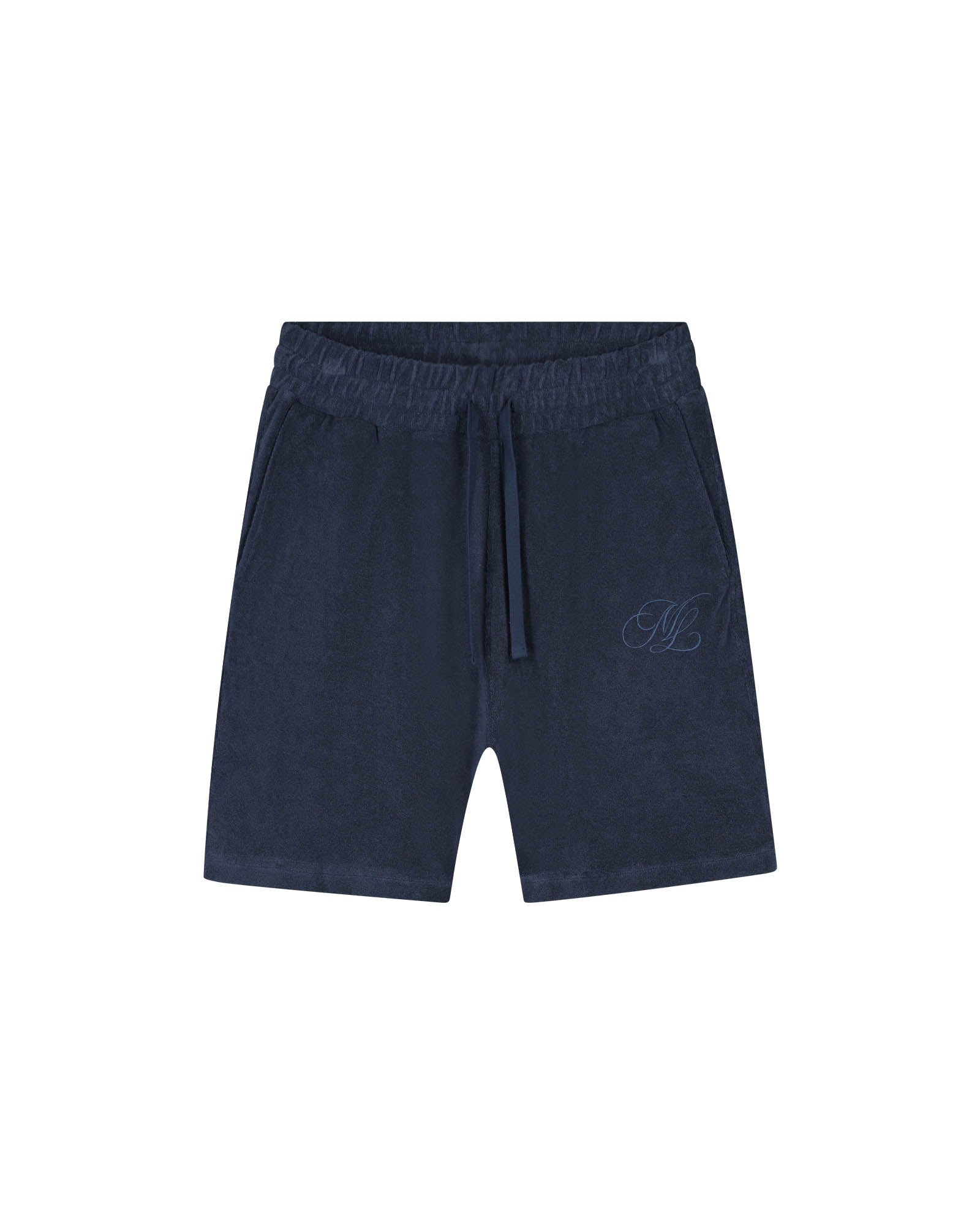Malelions Men Emblem Towelling Shorts | Navy