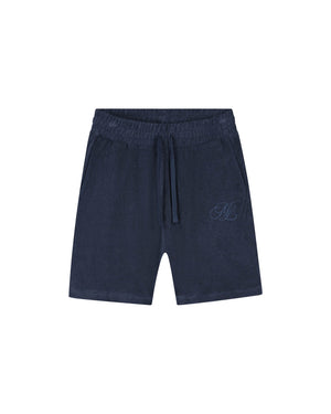 Malelions Men Emblem Towelling Shorts | Navy