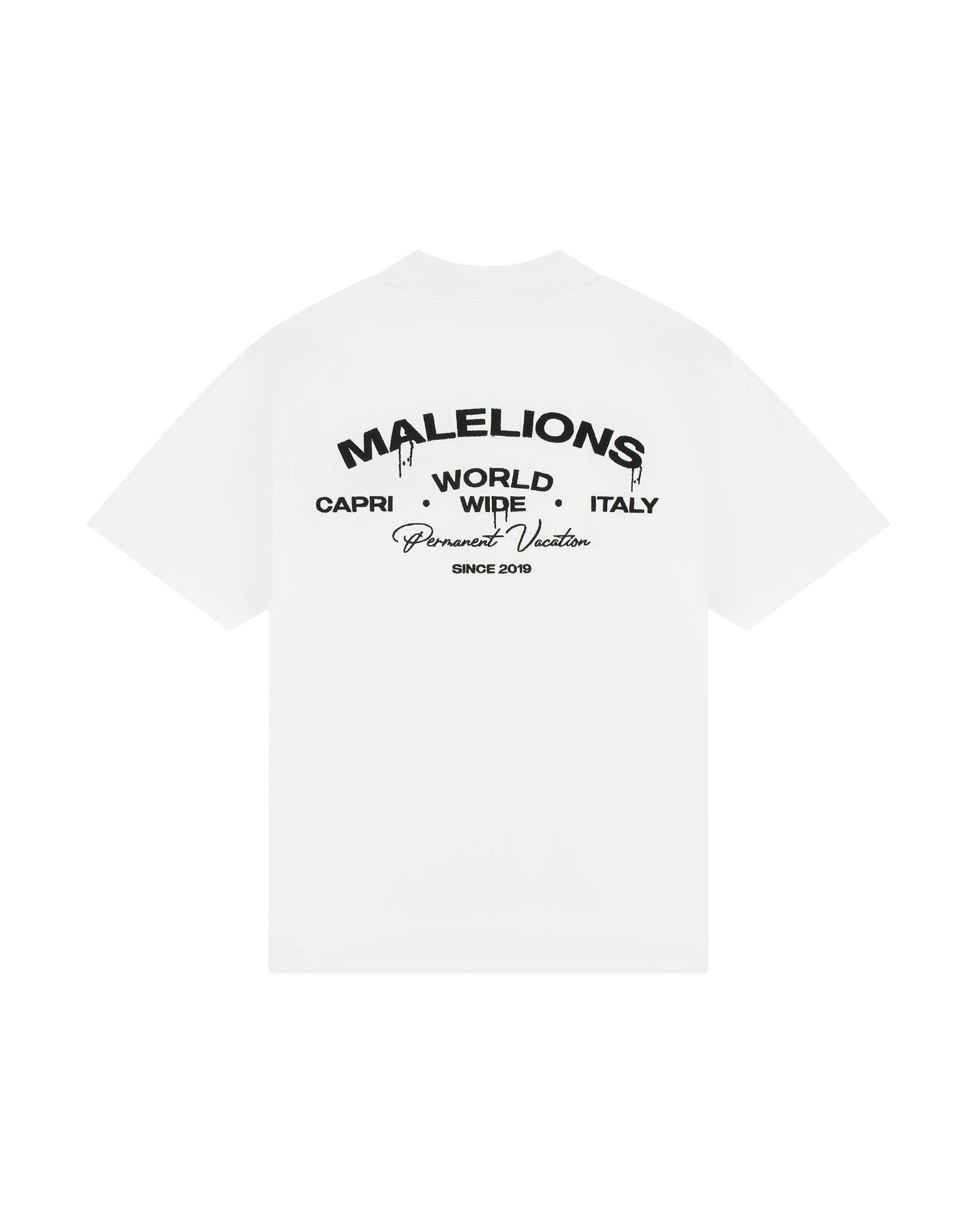 Malelions Men Permanent Vacation T-Shirt | White