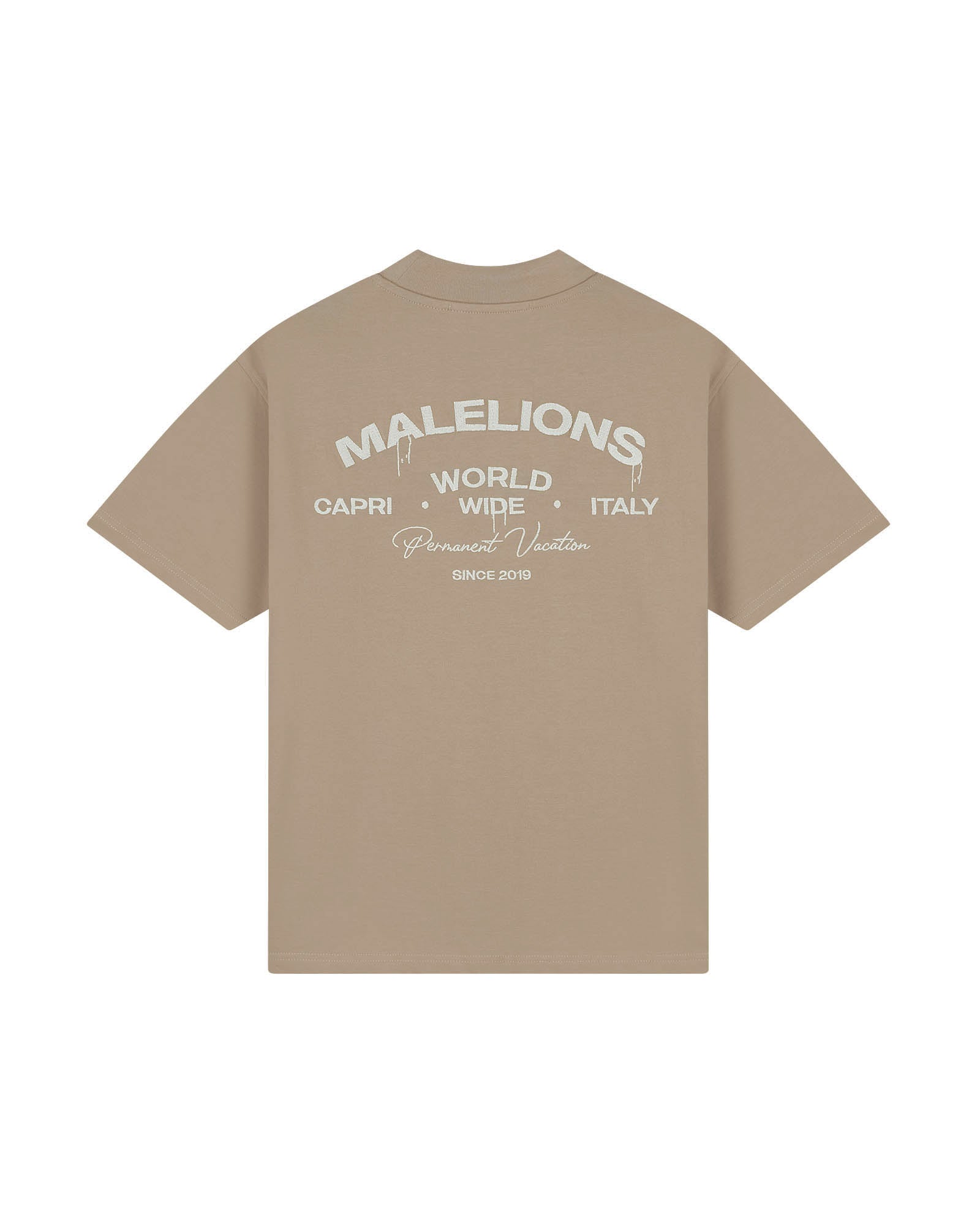 Malelions Men Permanent Vacation T-Shirt | Sage Brown