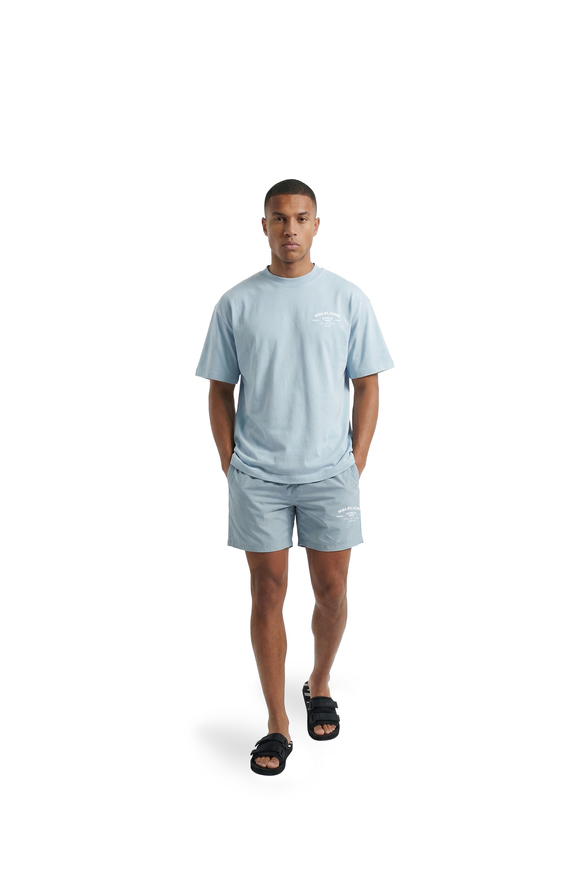 Malelions Men Permanent Vacation Swim Shorts | Ice Blue