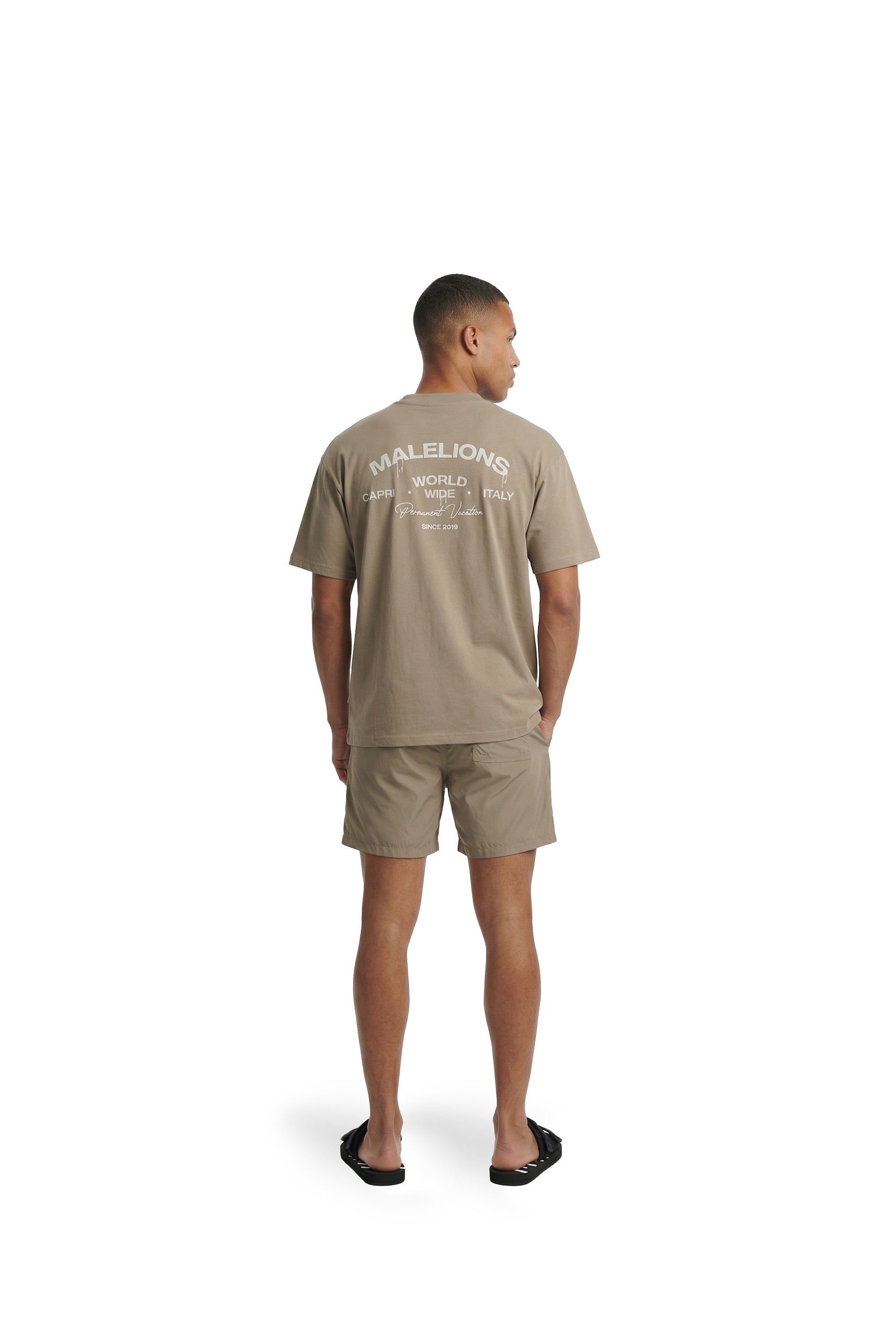 Malelions Men Permanent Vacation Swim Shorts | Sage Brown