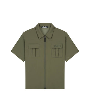 Malelions Men Capri Zip Shirt | Vintage Green