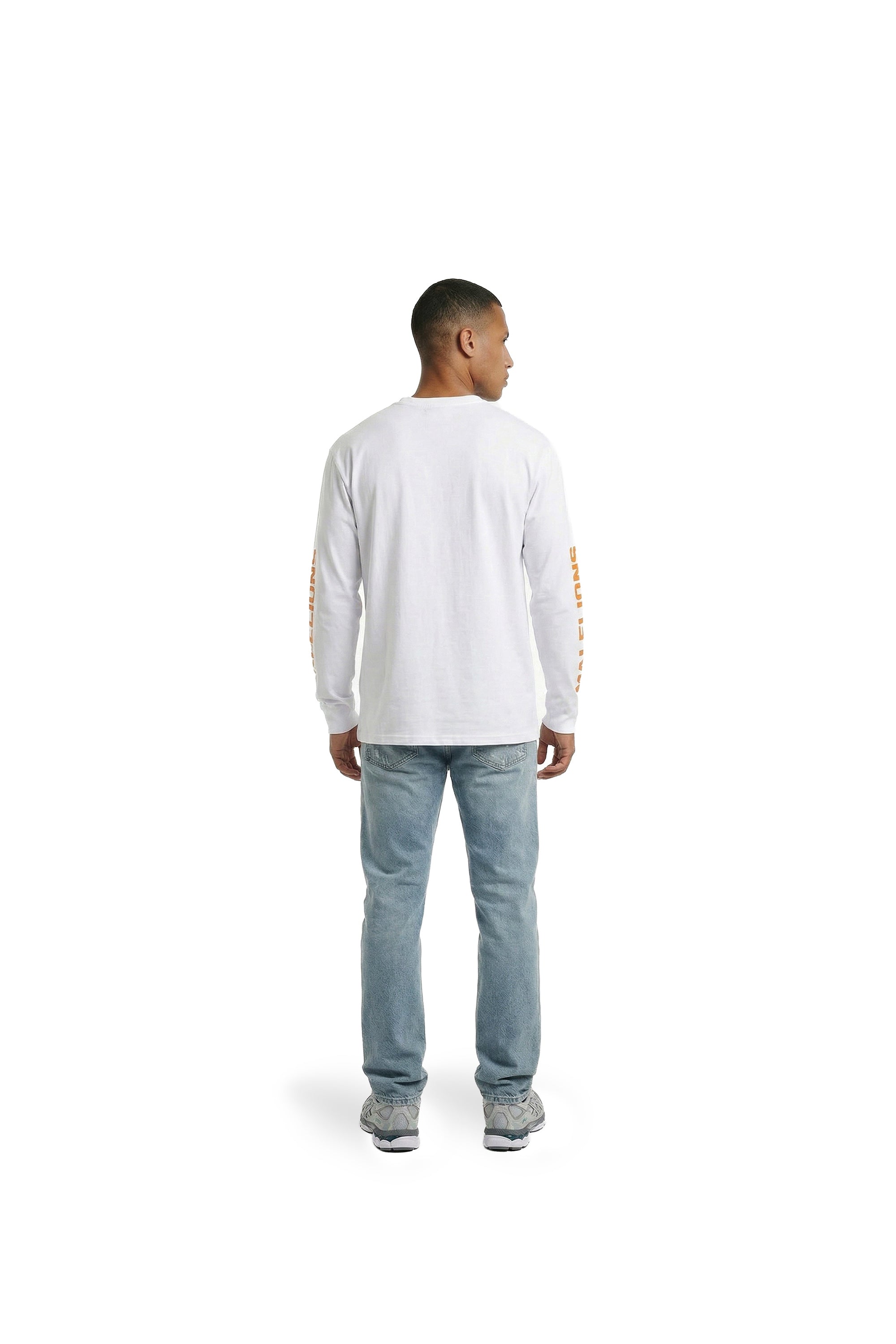 Malelions Men Motocross Longsleeve T-Shirt | White