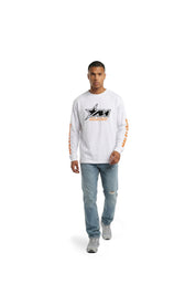 Malelions Men Motocross Longsleeve T-Shirt | White