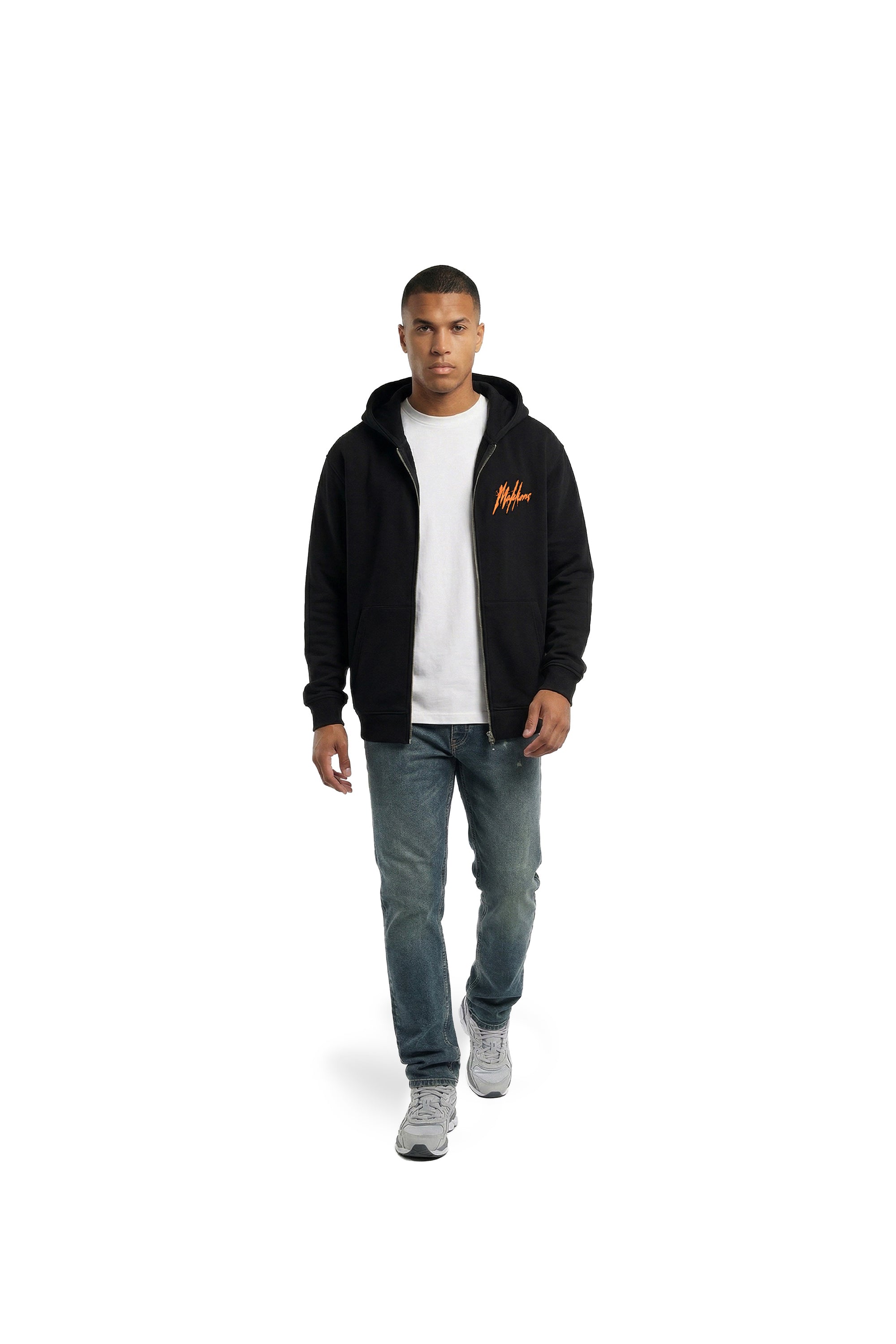 Malelions Men Signature Drip Zip Hoodie | Black