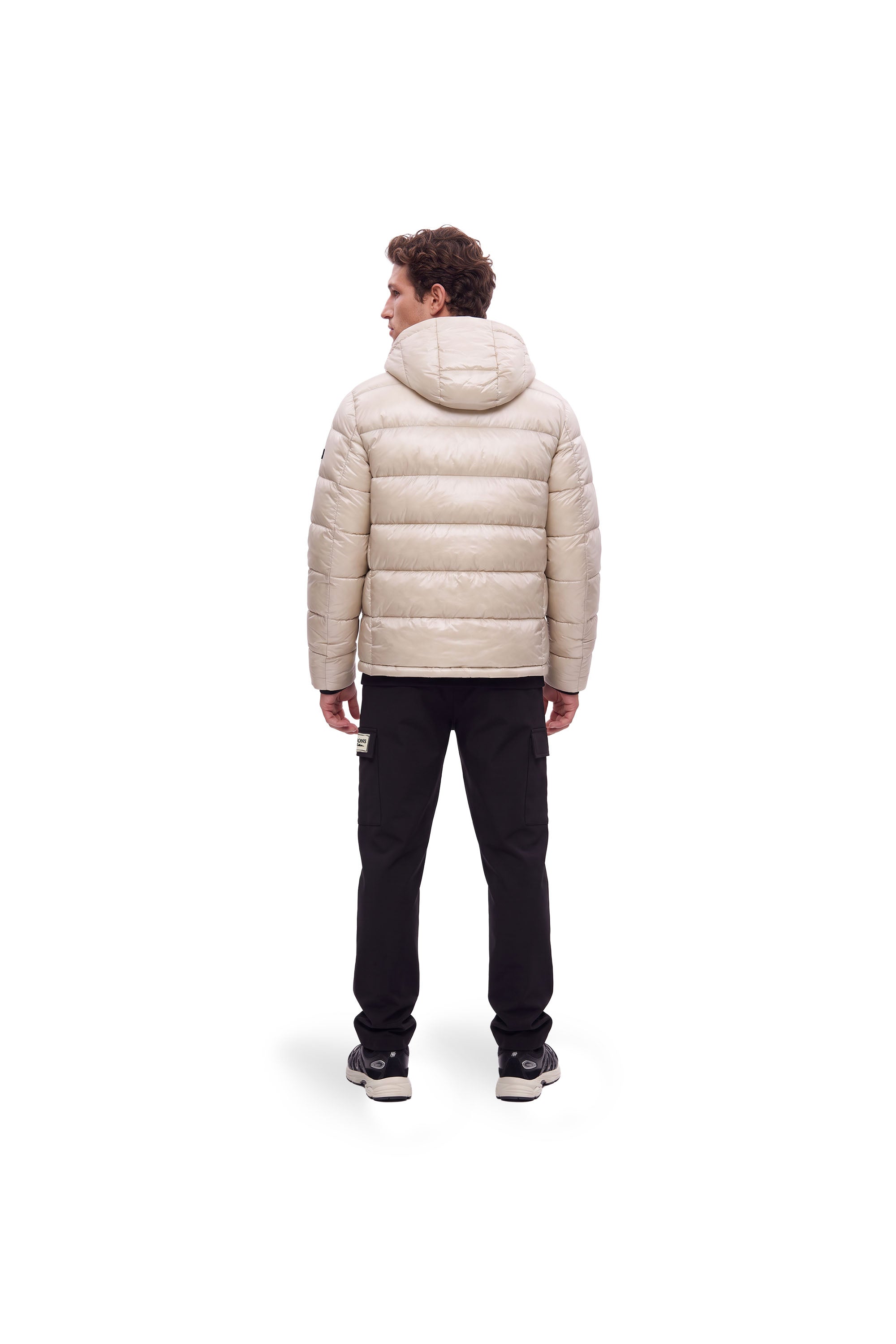 Malelions Men Padded Puffer Jacket | Cream