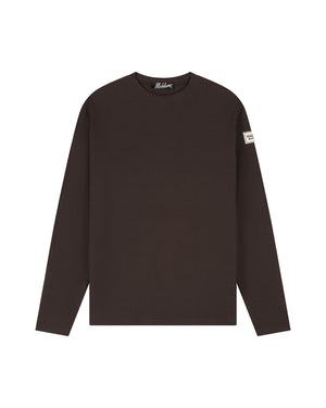 Malelions Men Collection Waffle Longsleeve T-Shirt | Brown