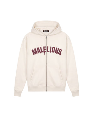 Malelions Men Society Club Zip Hoodie | Off-White