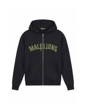 Malelions Men Society Club Zip Hoodie | Black