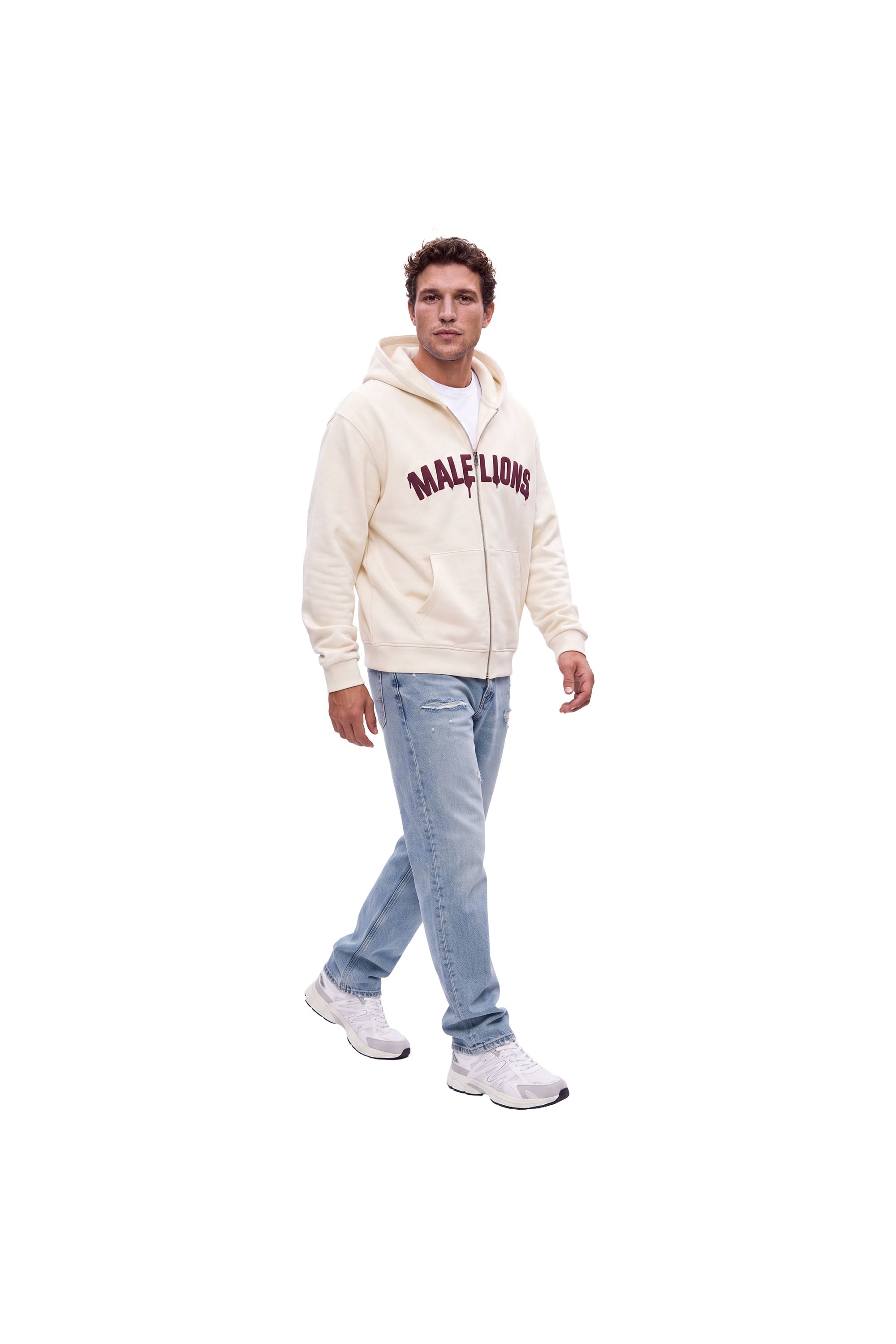Malelions Men Society Club Zip Hoodie | Off-White