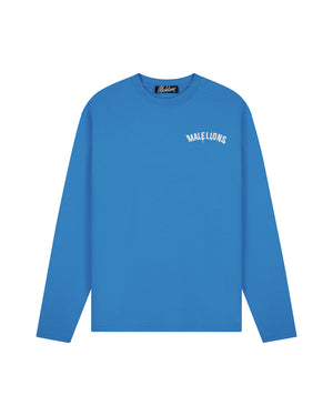 Malelions Men Society Club Longsleeve T-Shirt | Electric Blue
