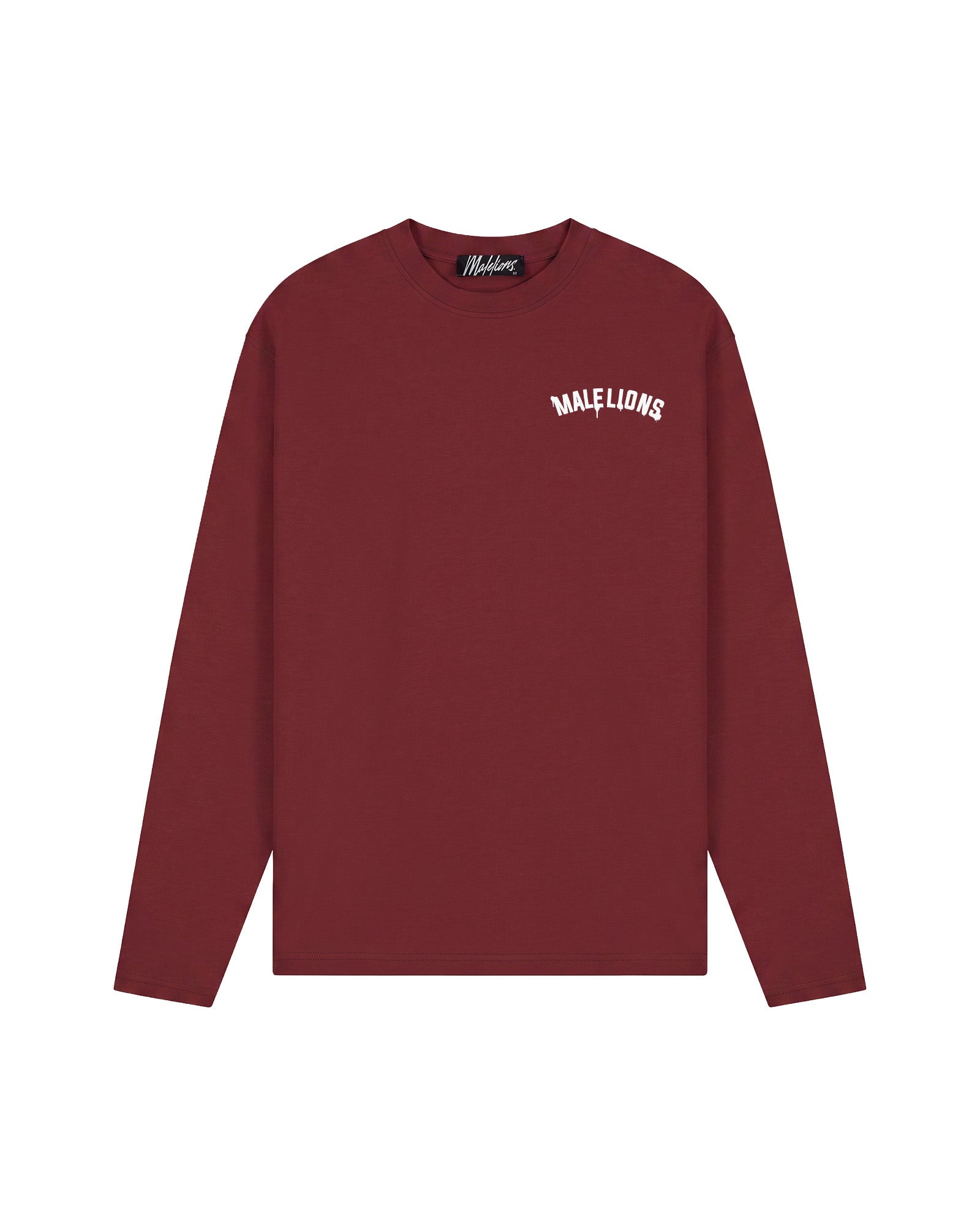 Malelions Men Society Club Longsleeve T-Shirt | Burgundy