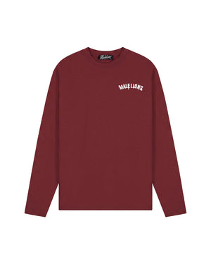 Malelions Men Society Club Longsleeve T-Shirt | Burgundy