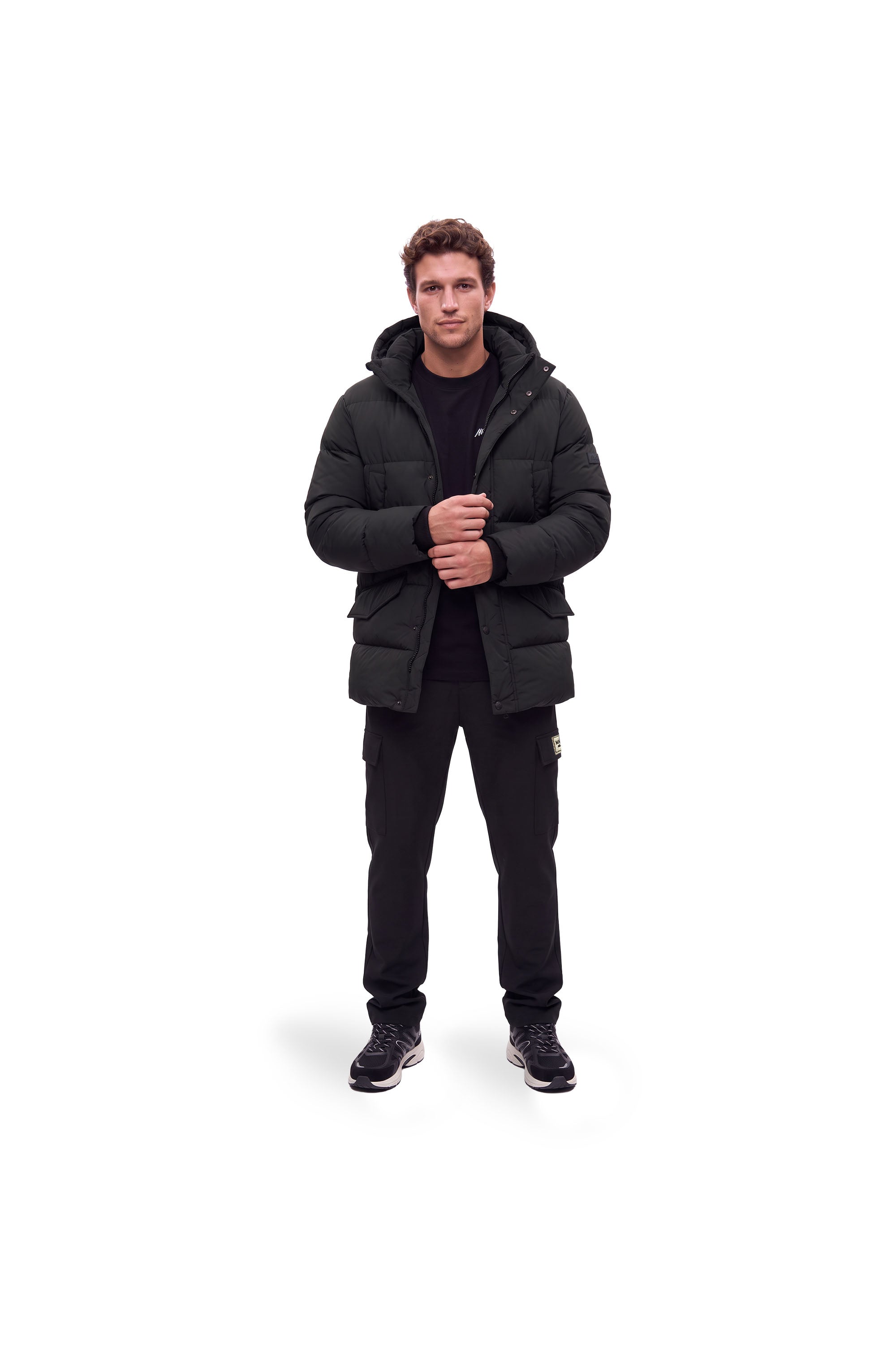 Malelions Men Padded Parka Jacket | Black
