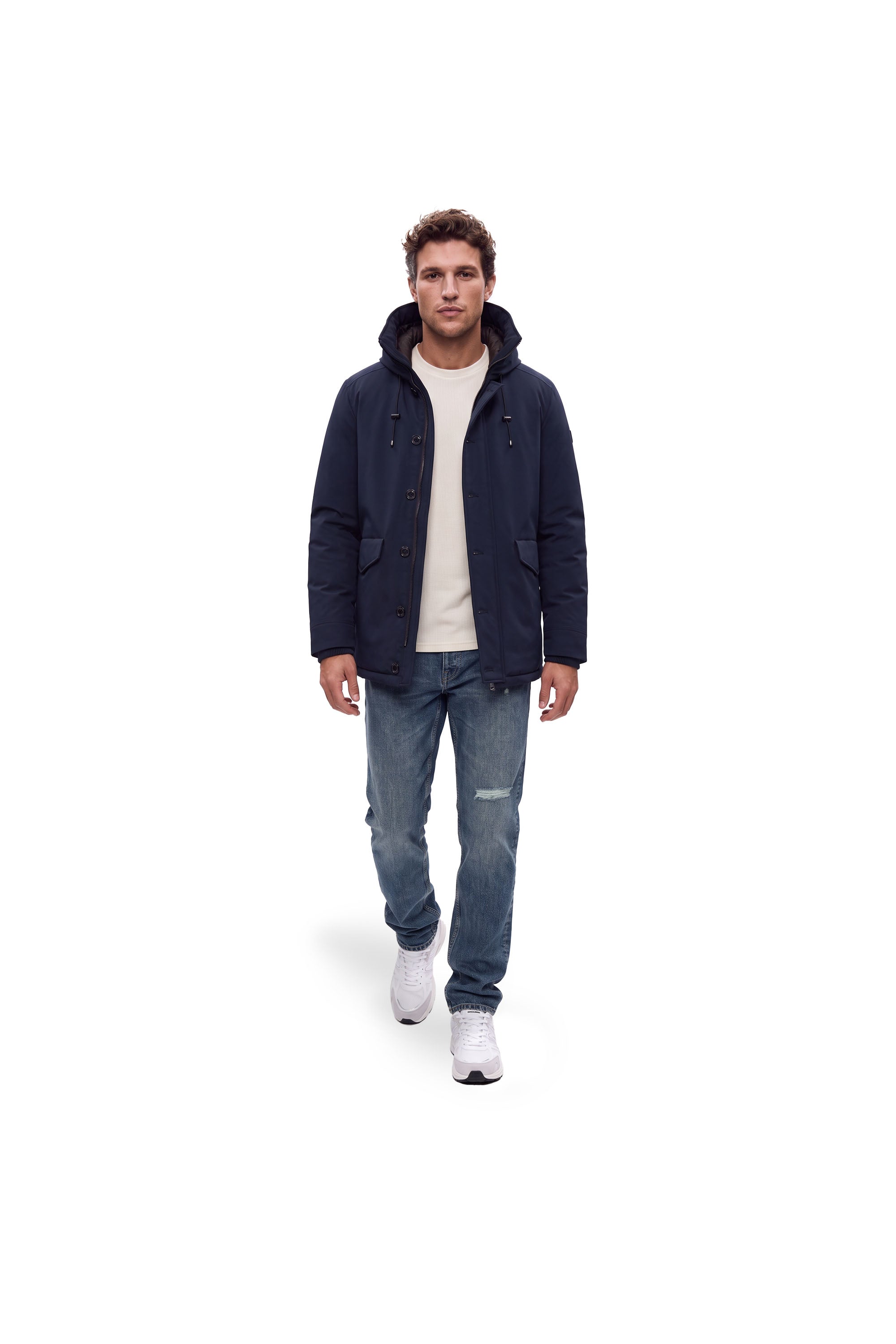 Malelions Men Casual Parka Jacket | Navy