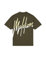 Malelions Men Oversized Split T-Shirt | Vintage Green