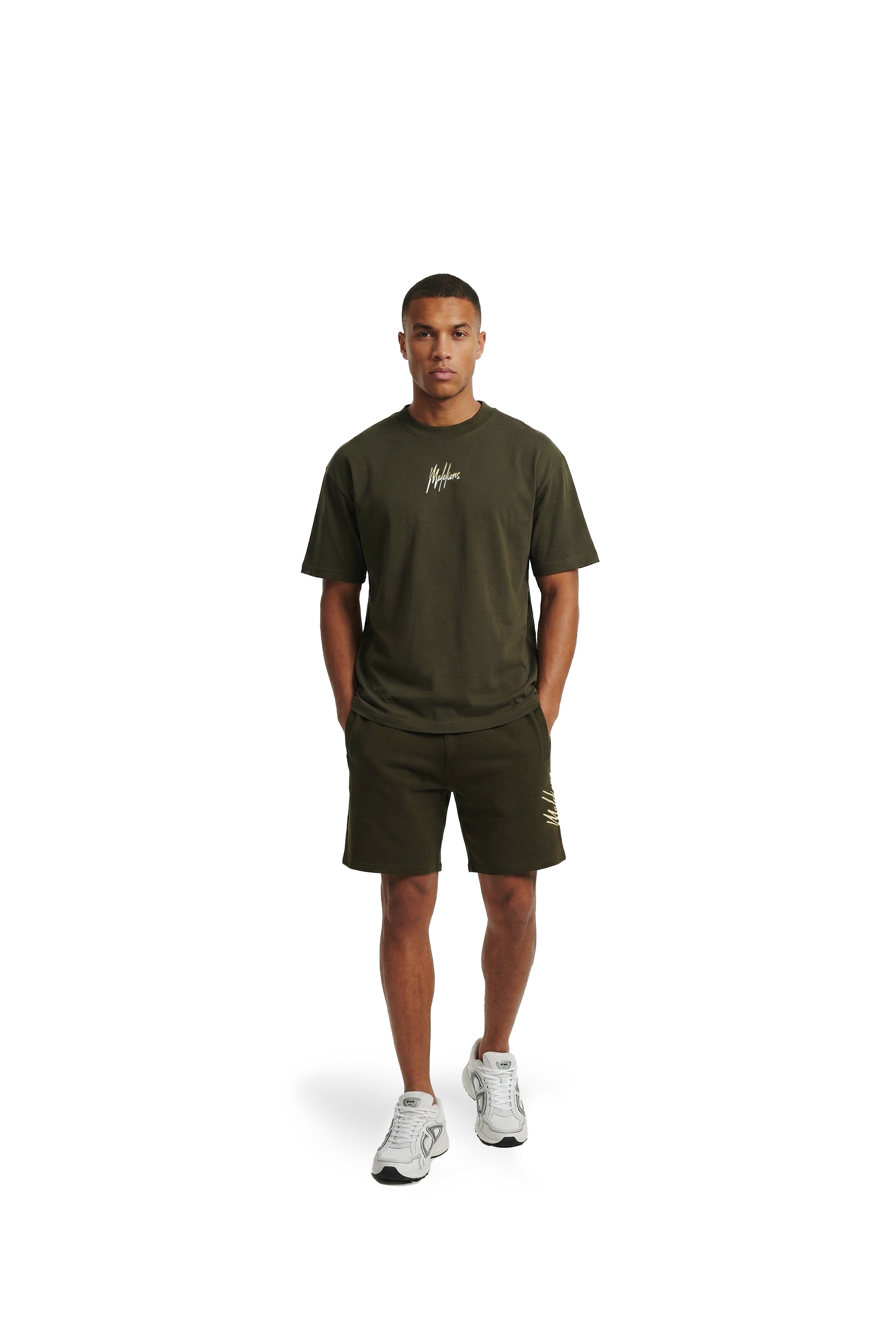 Malelions Men Split Shorts | Vintage Green