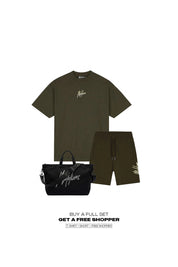 Malelions Men Oversized Split T-Shirt | Vintage Green