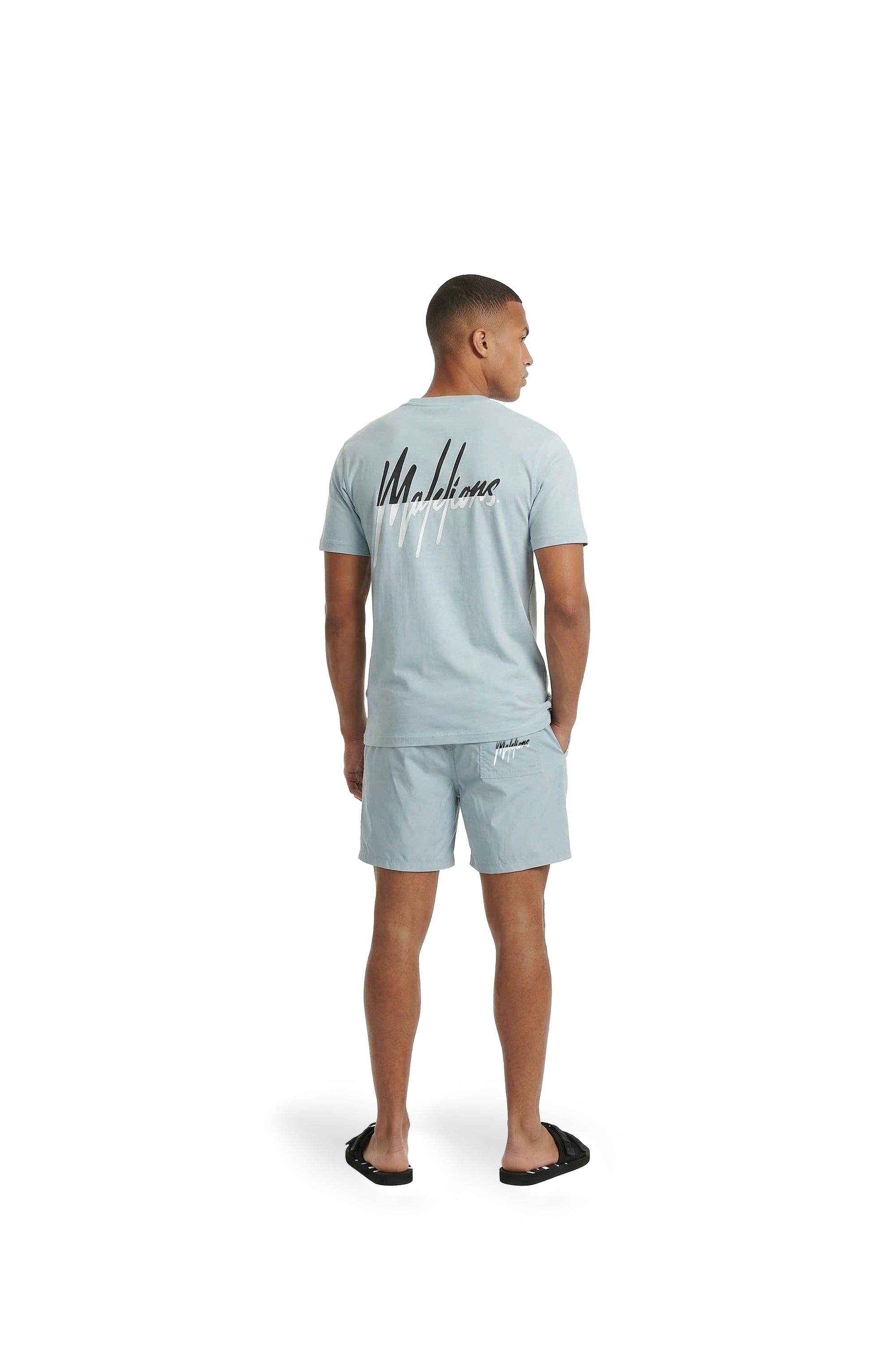 Malelions Men Split Swim Shorts | Ice Blue