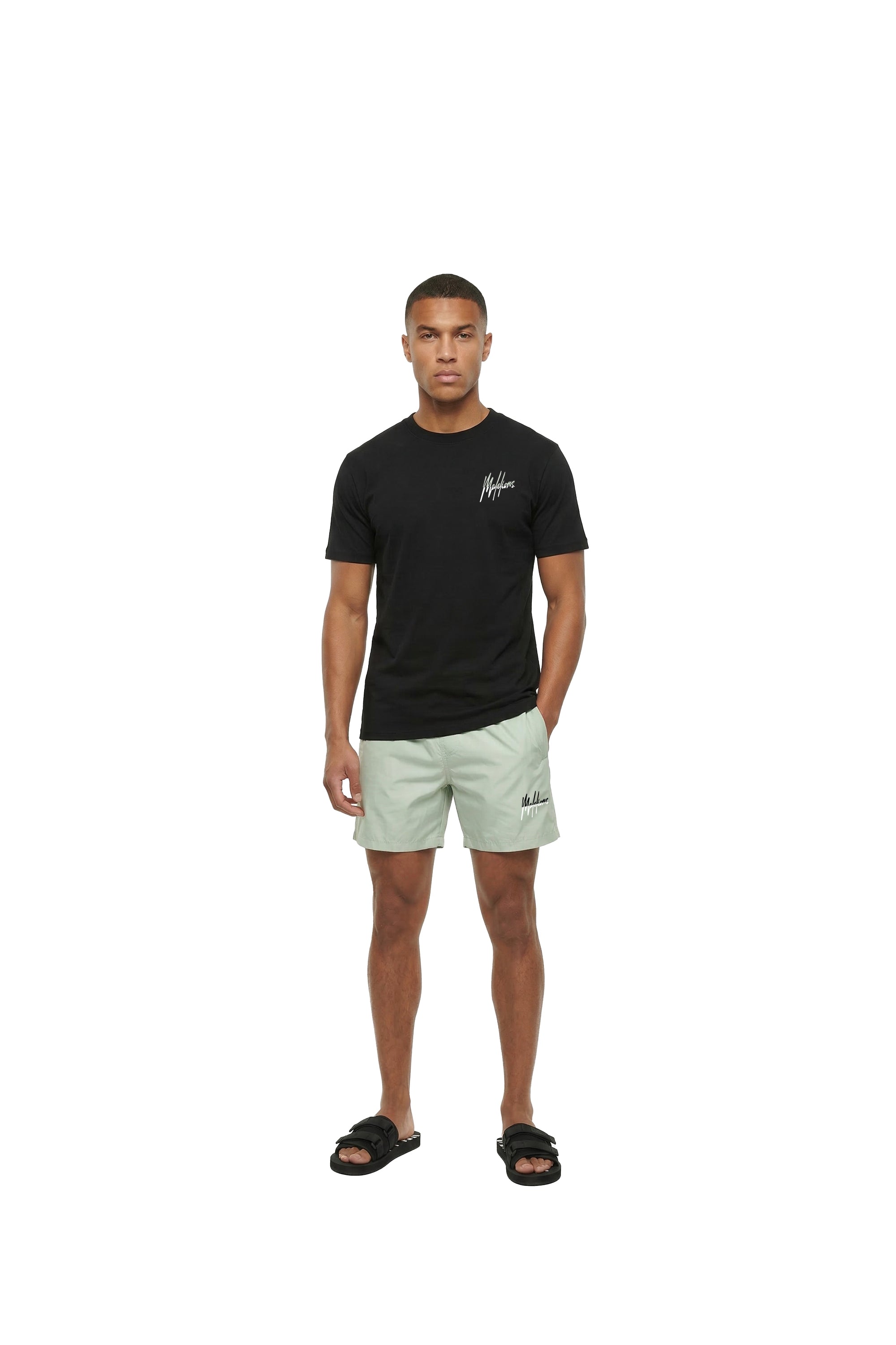 Malelions Men Split Swim Shorts | Pale Green