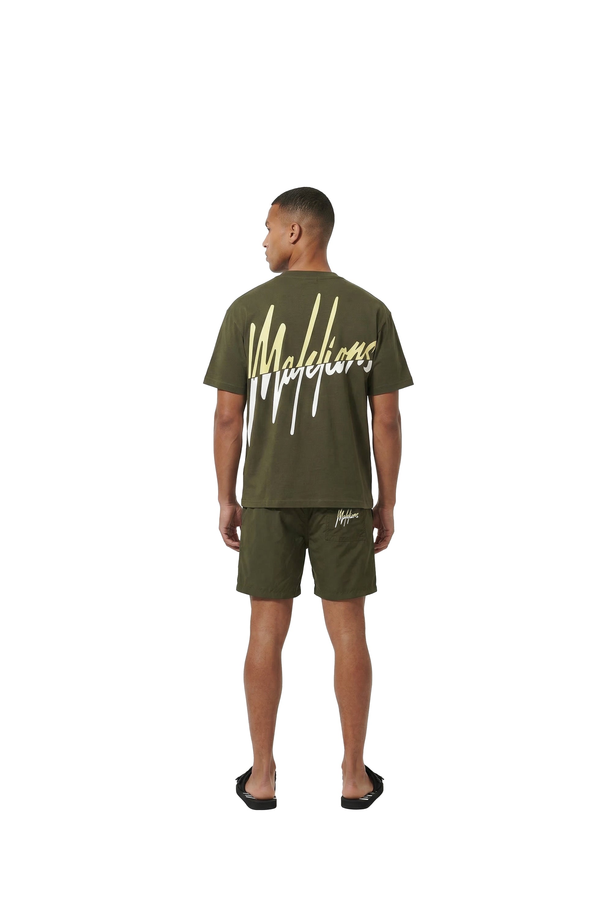 Malelions Men Split Swim Shorts | Vintage Green