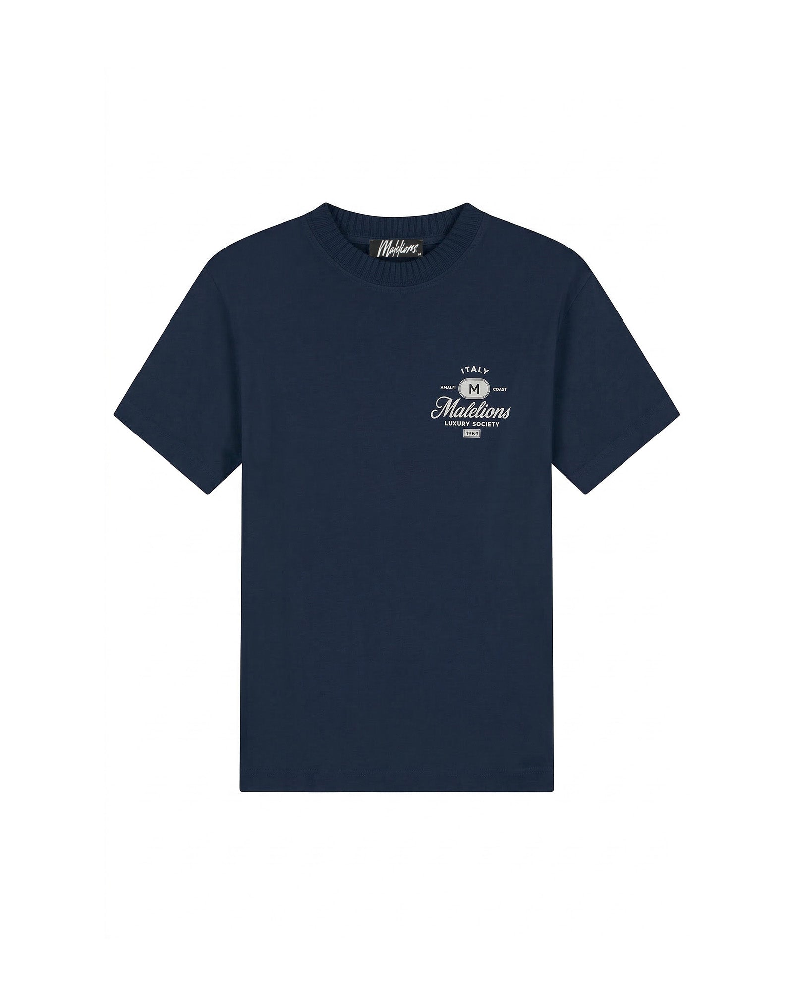 Malelions Men Luxury Stamp T-Shirt - Navy - Malelions