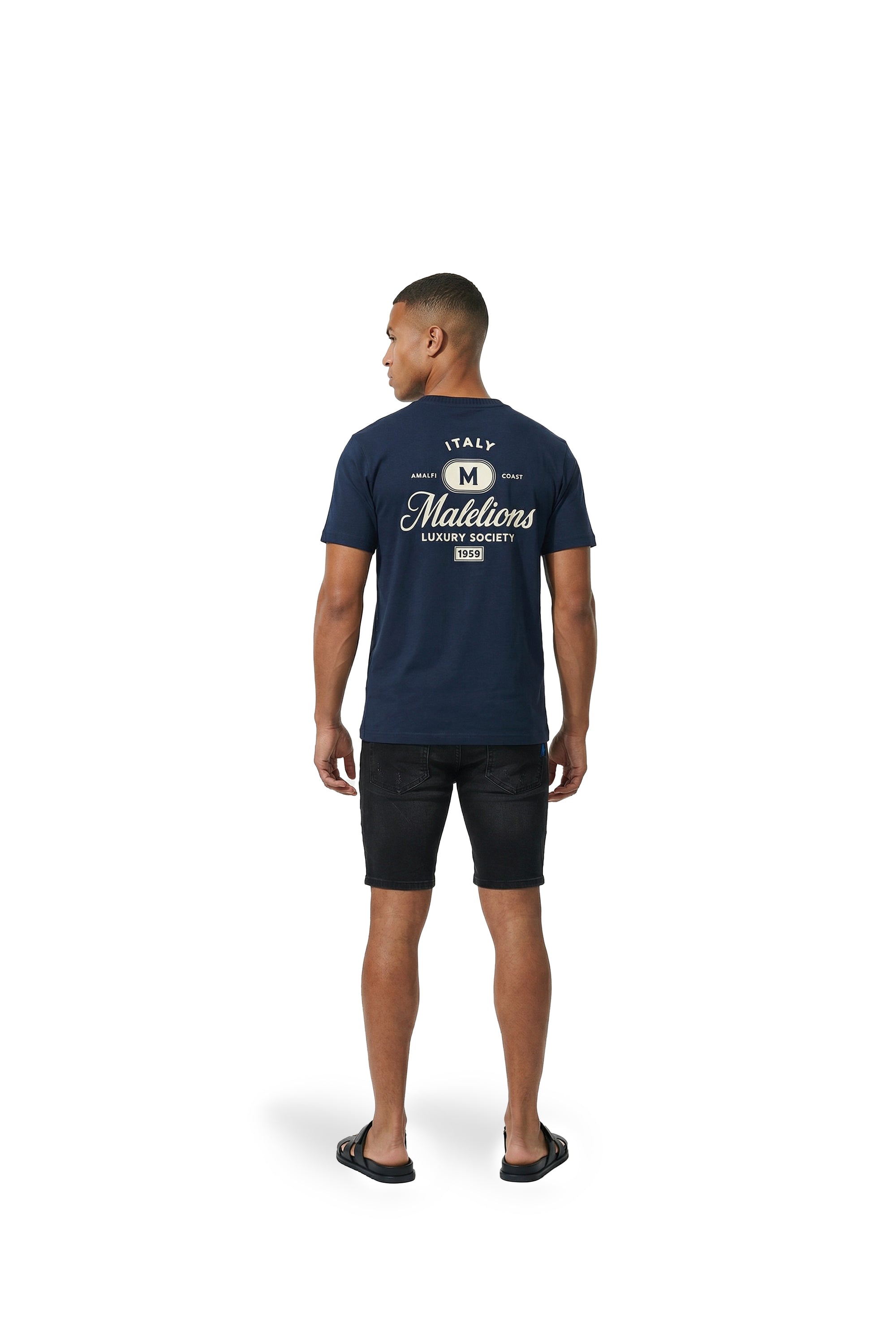 Malelions Men Washed Denim Shorts | Black Rinse