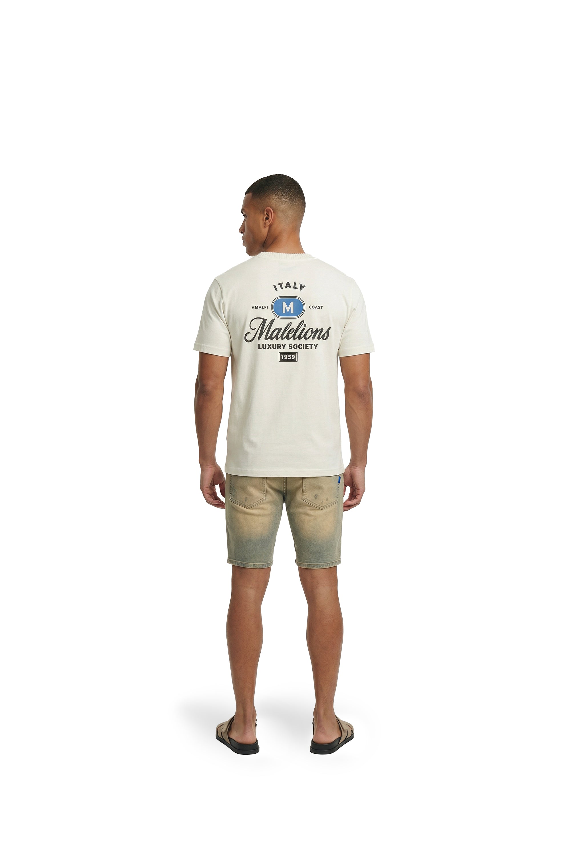 Malelions Men Washed Denim Shorts | Sand washed