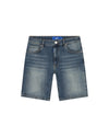  Malelions Men Washed Denim Shorts | Light Blue