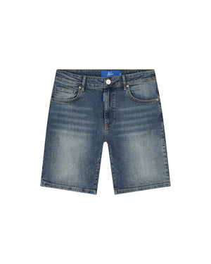 Malelions Men Washed Denim Shorts | Light Blue