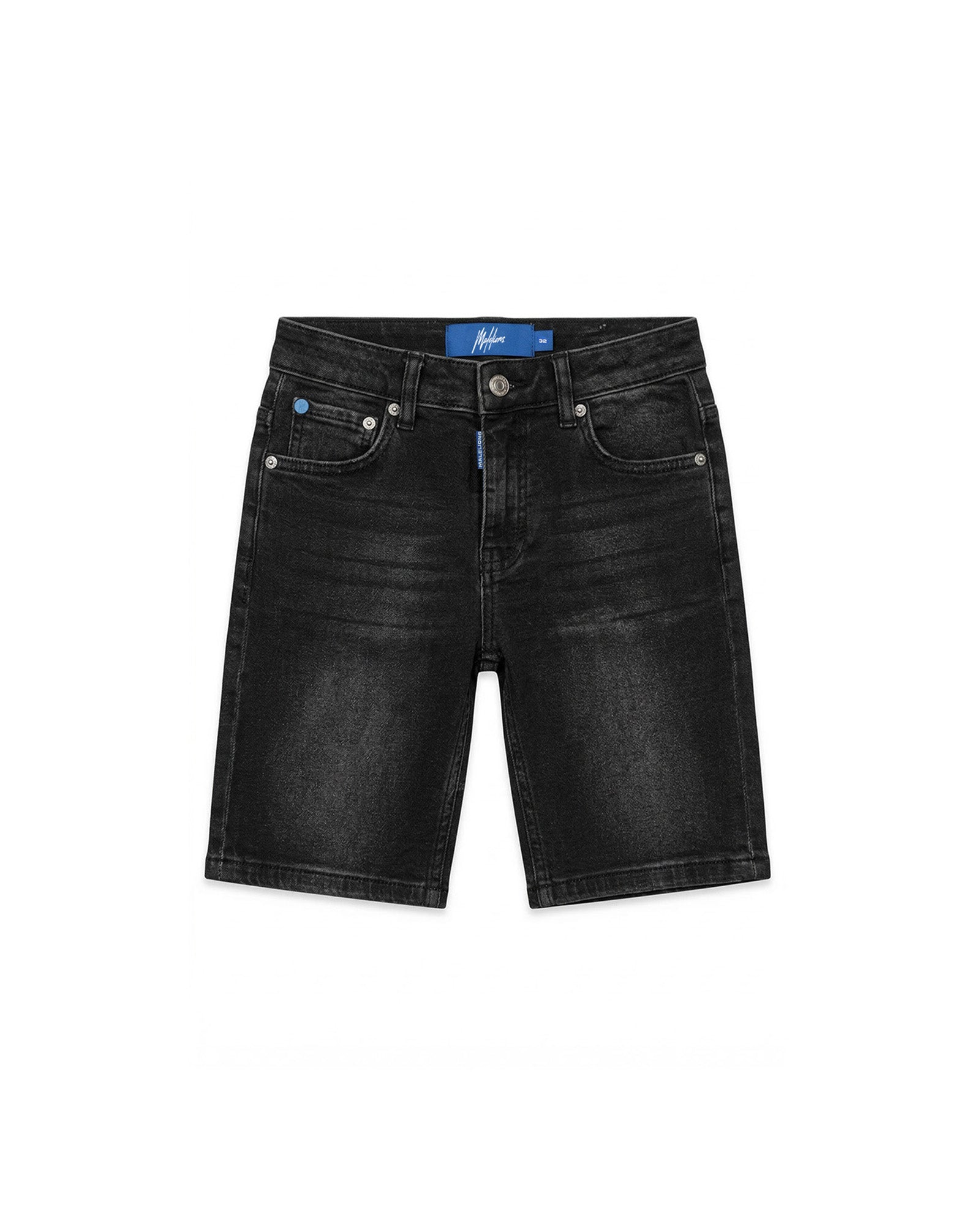 Malelions Men Washed Denim Shorts | Black Rinse