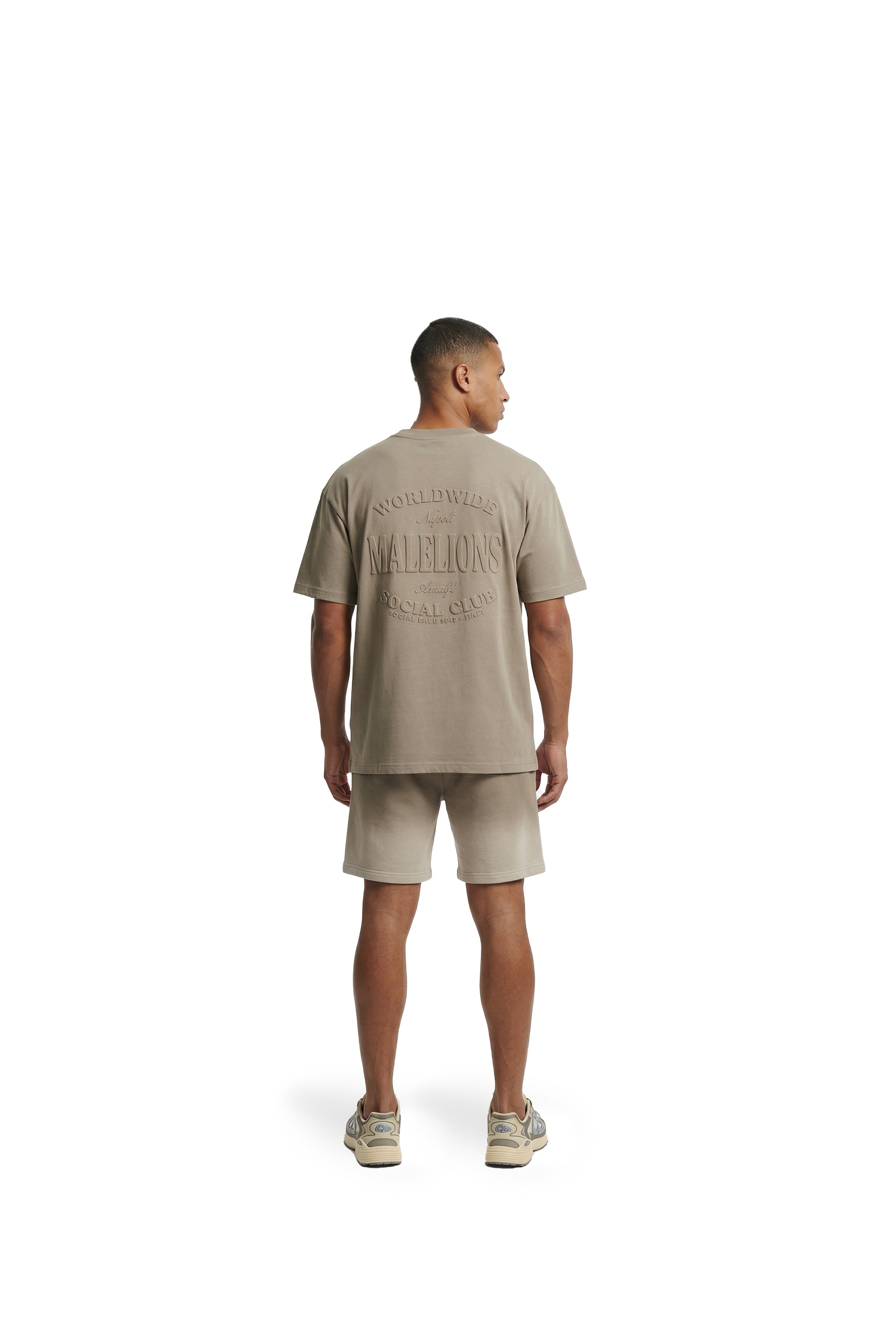 Malelions Men Sprayed Social Club T-Shirt | Sage Brown
