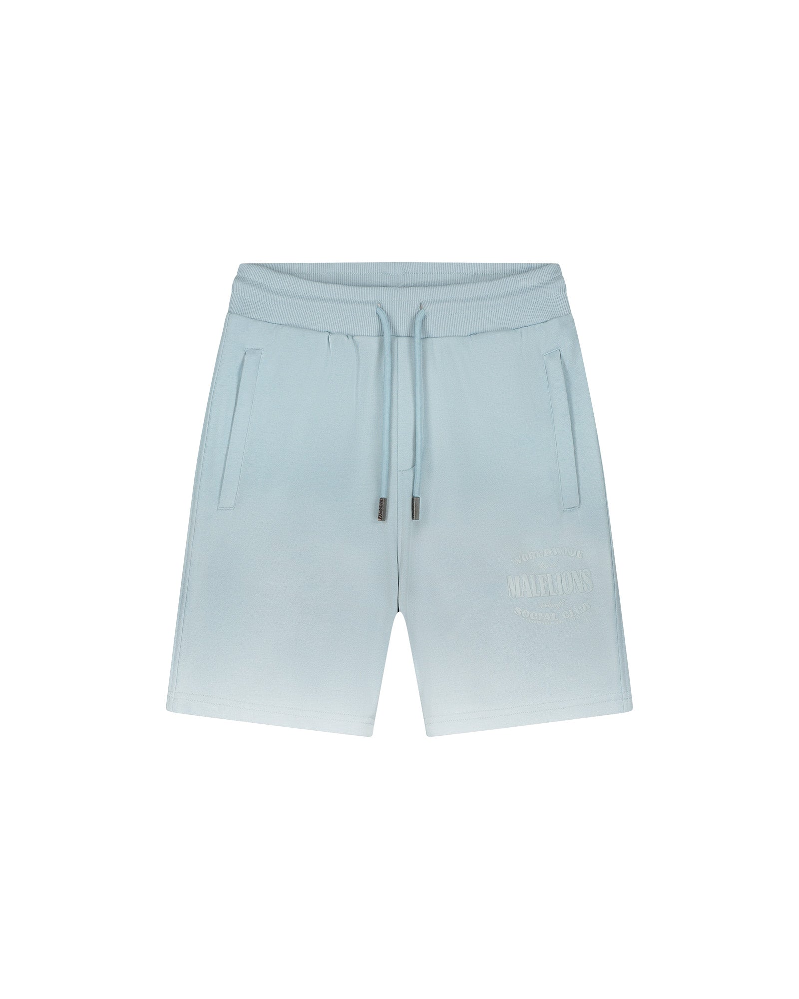 Malelions Men Sprayed Social Club Shorts | Ice Blue