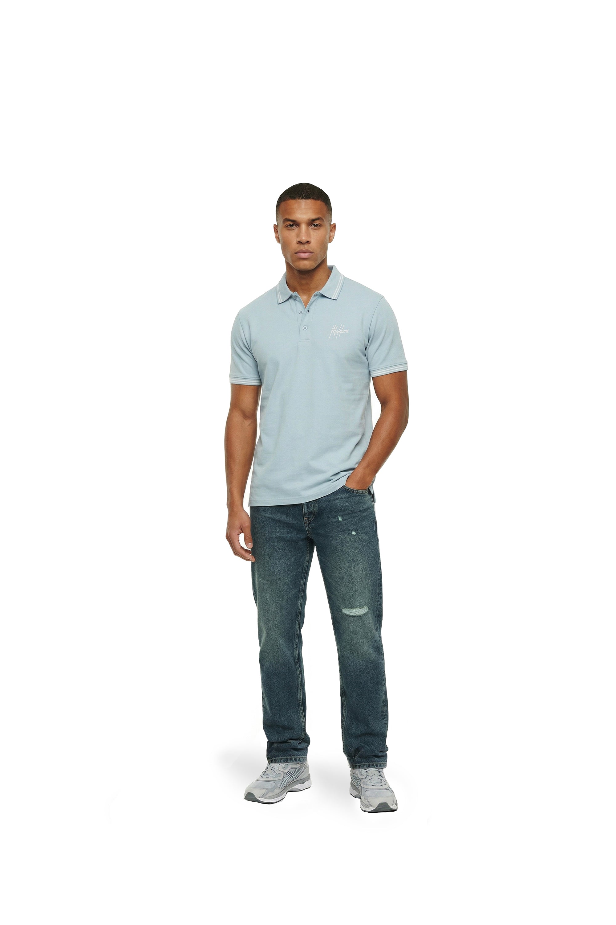 Malelions Men Formal Polo | Ice Blue