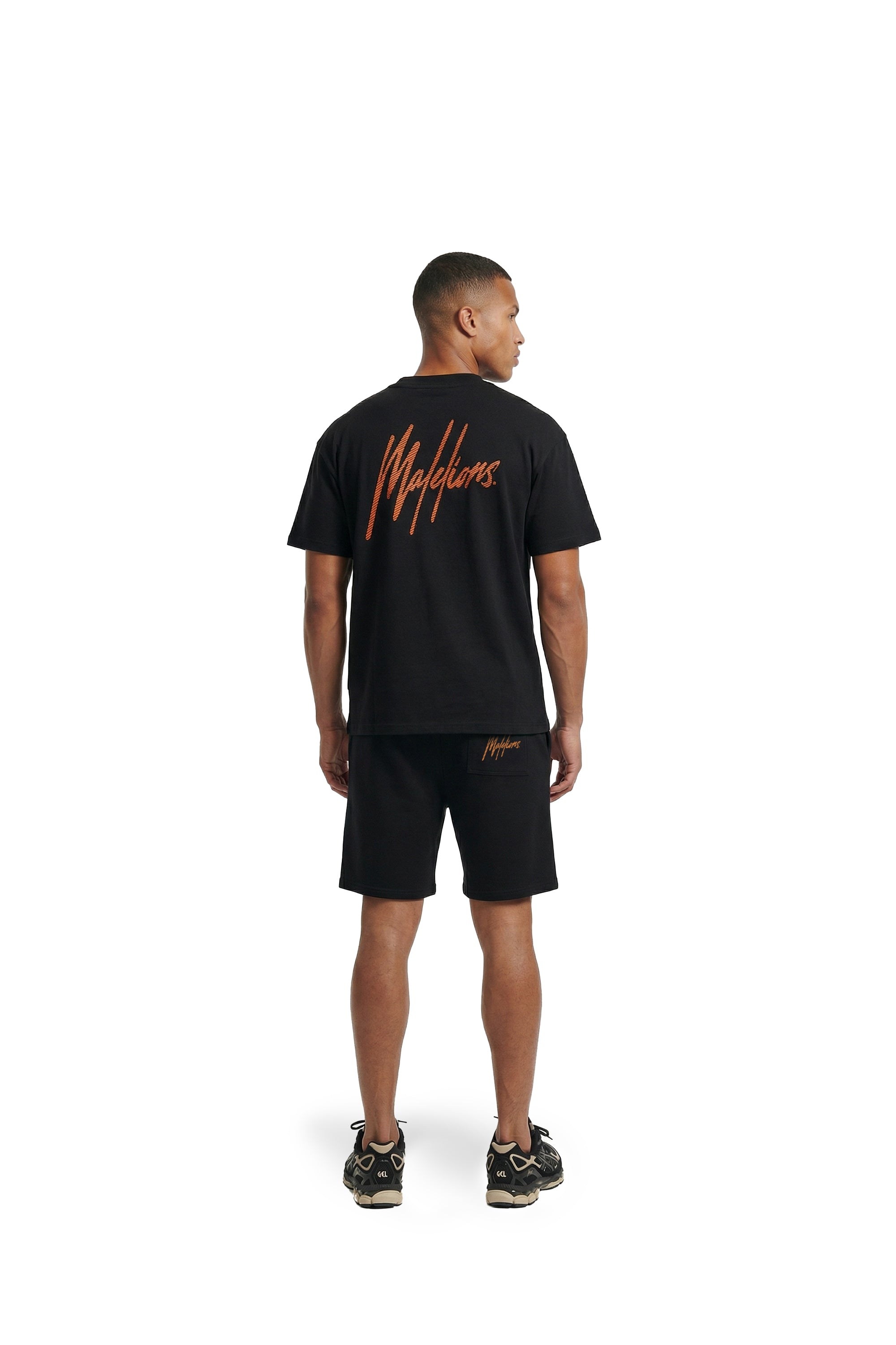 Malelions Men Striped Signature Shorts | Black