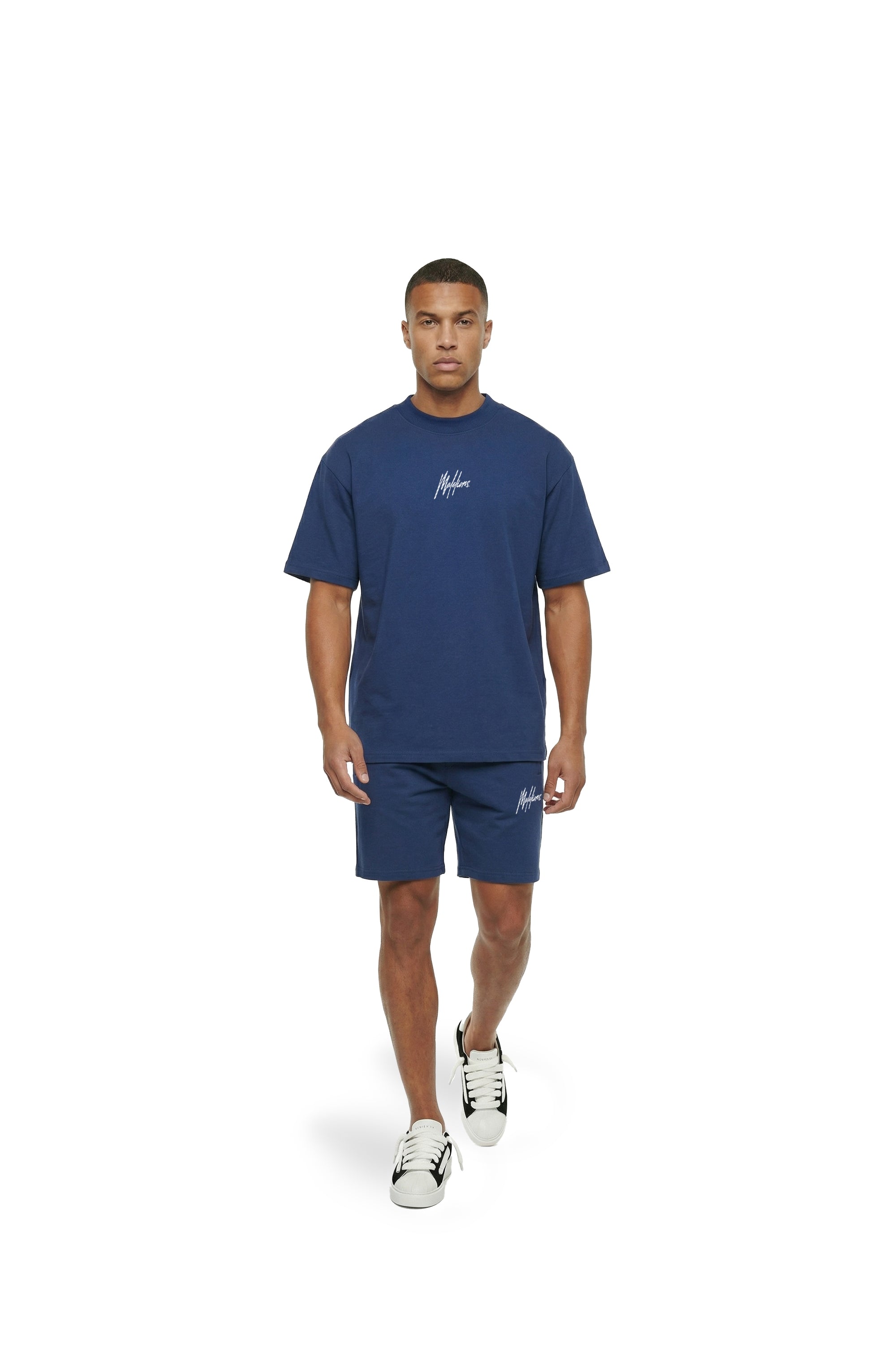 Malelions Men Oversized Striped Signature T-Shirt | Cobalt