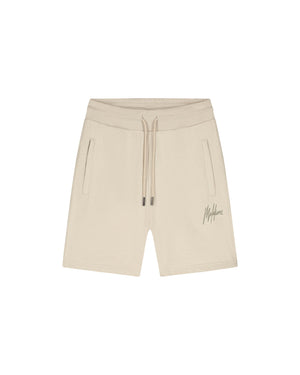 Malelions Men Striped Signature Shorts | Light Taupe