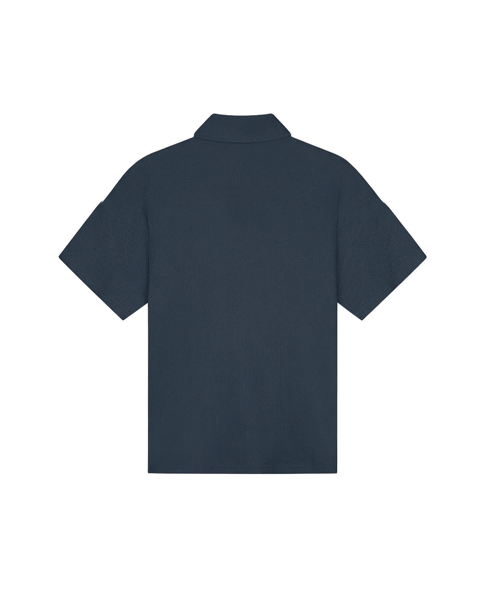 Malelions Men Emblem Seersucker Buttonless Polo | Navy