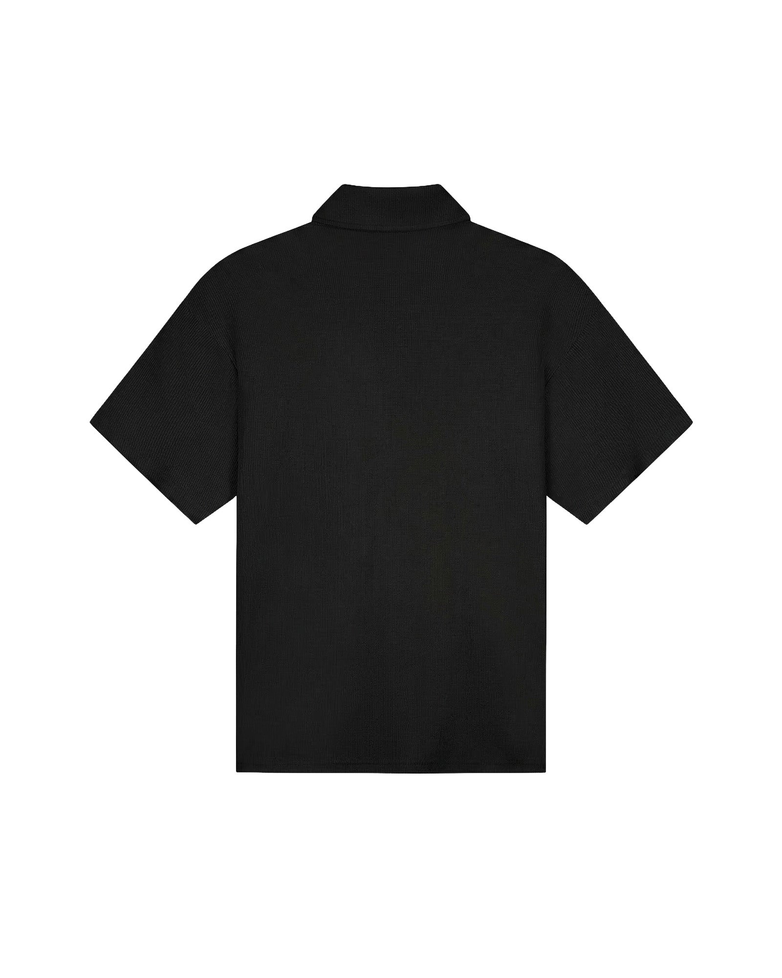 Malelions Men Emblem Seersucker Buttonless Polo | Black