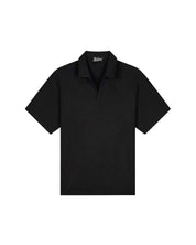 Malelions Men Emblem Seersucker Buttonless Polo | Black