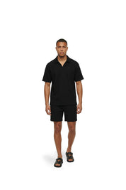Malelions Men Emblem Seersucker Shorts | Black