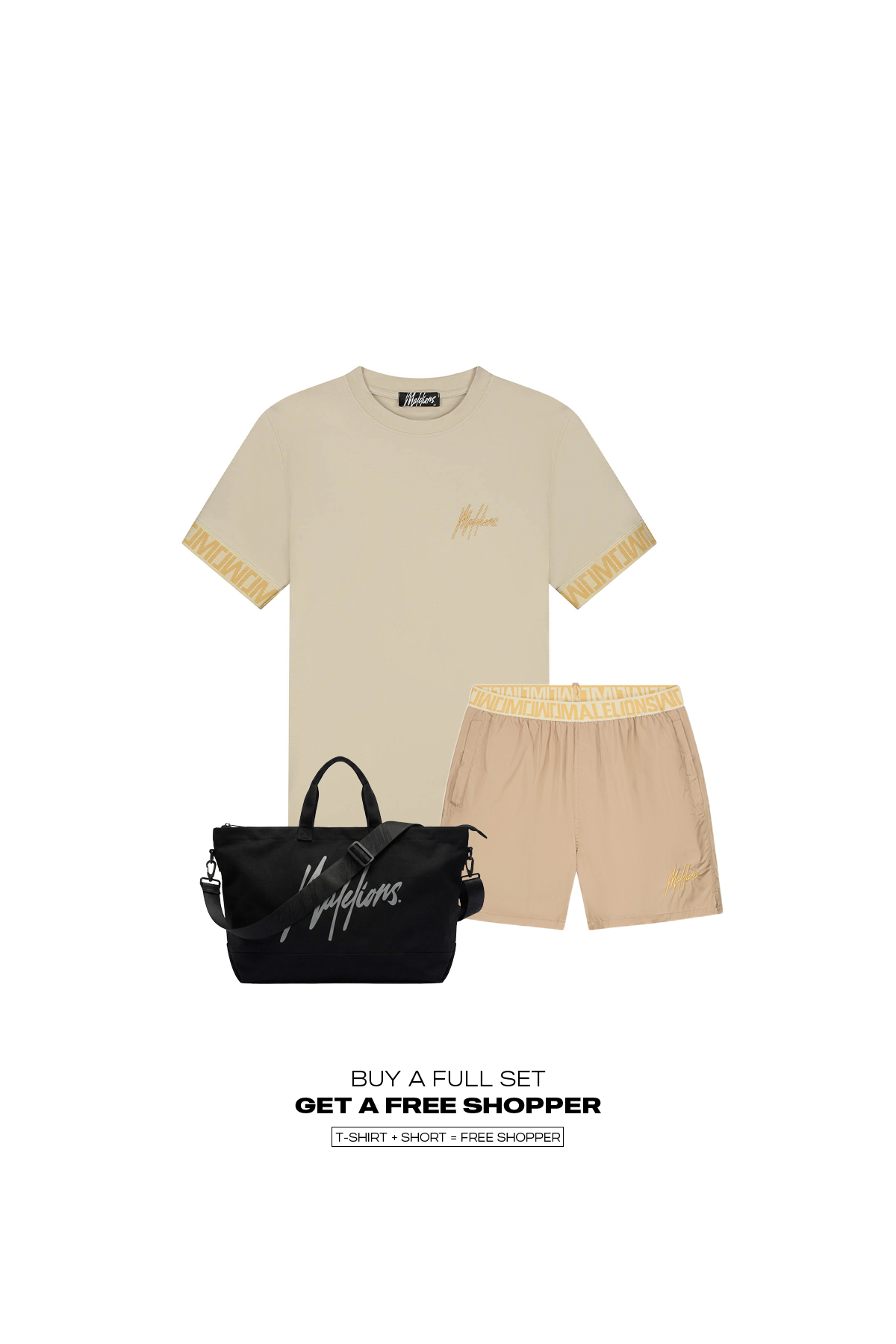 Malelions Men Venetian Swim Shorts | Light Taupe