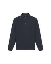 Malelions Men Knitted Longsleeve Zip Polo | Navy