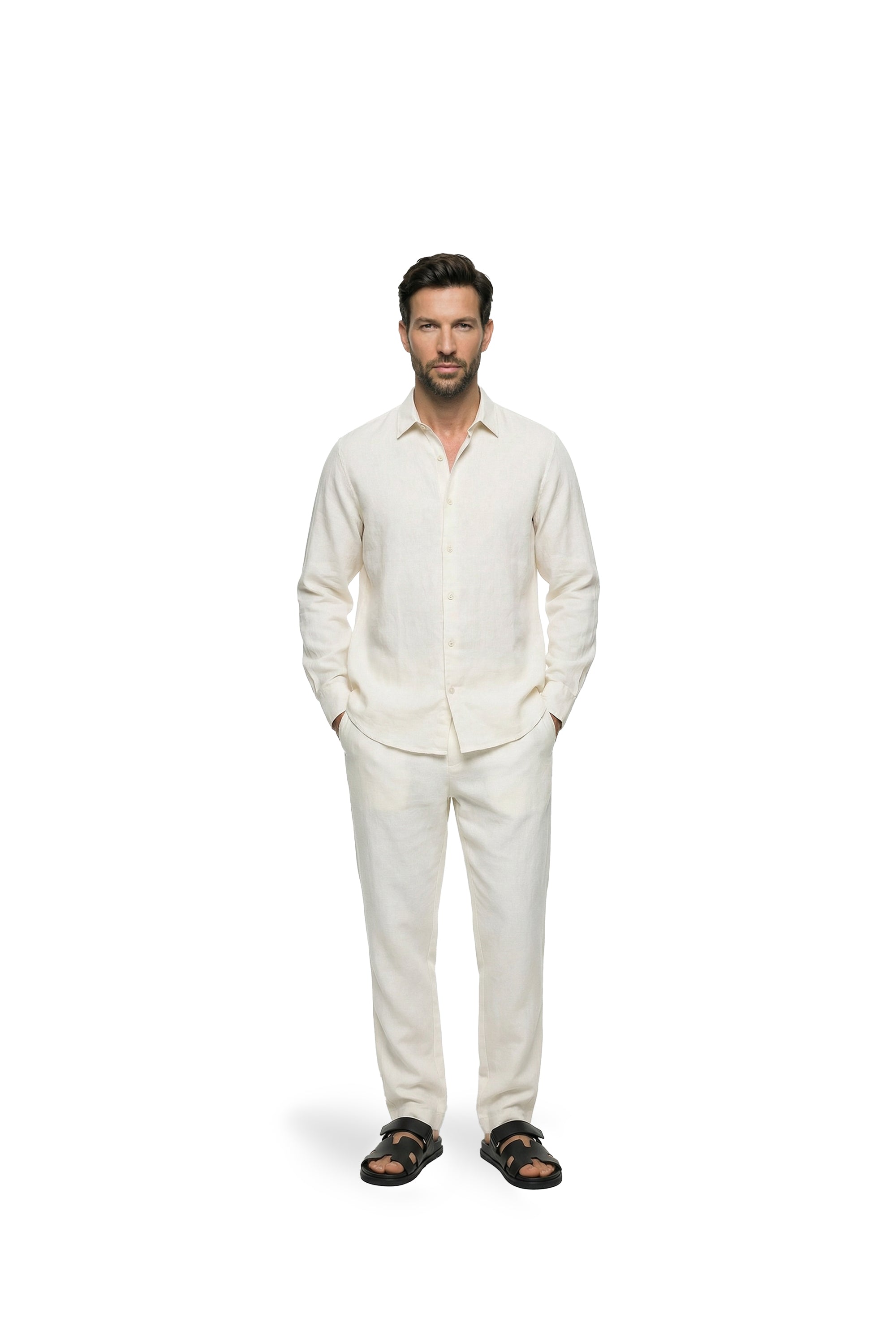 Malelions Premium Linen Shirt | Ecru