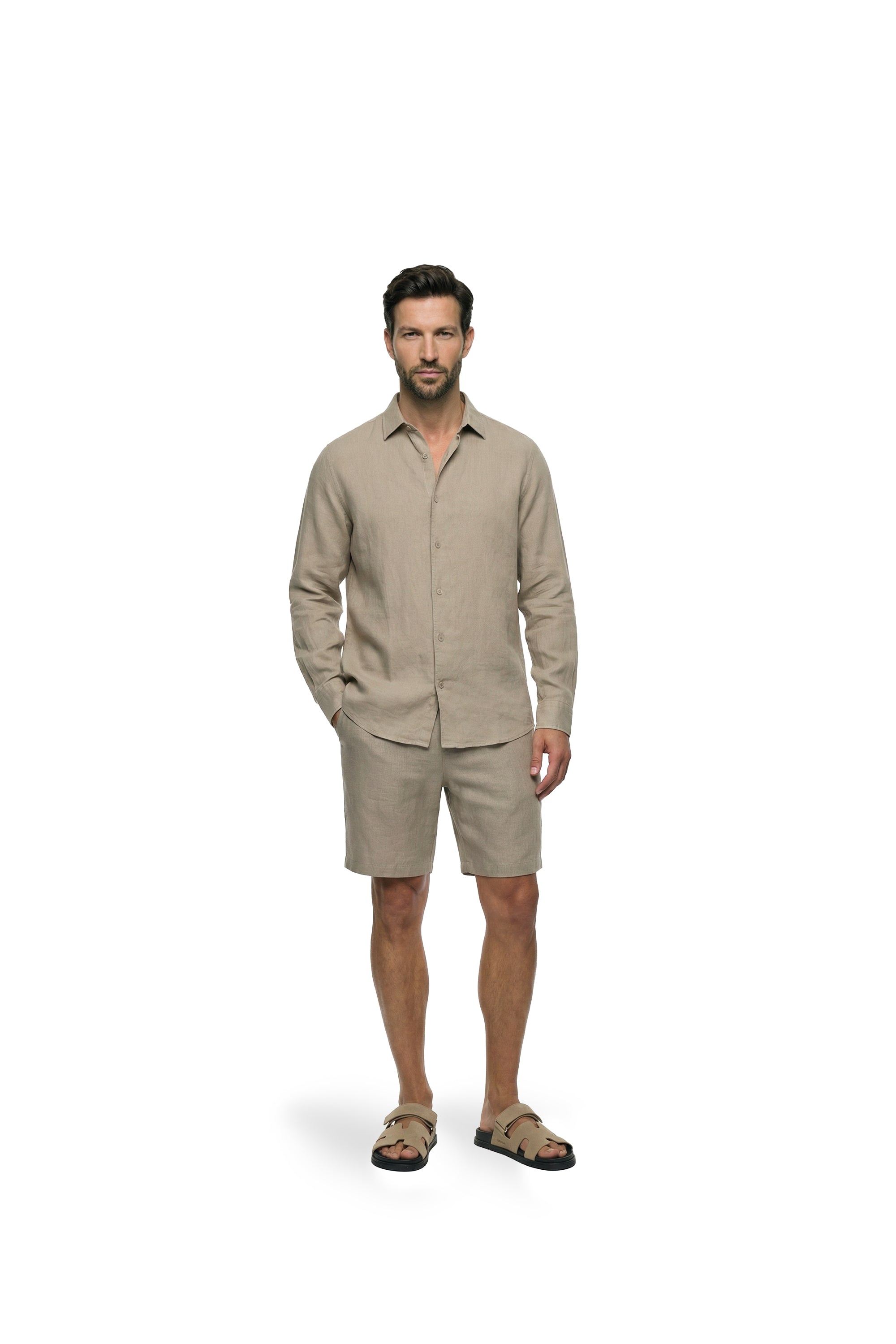 Malelions Premium Linen Shorts | Beige