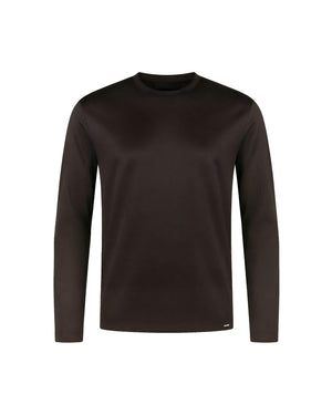 Malelions Premium Mercerized Cotton Longsleeve T-Shirt | Dark Brown