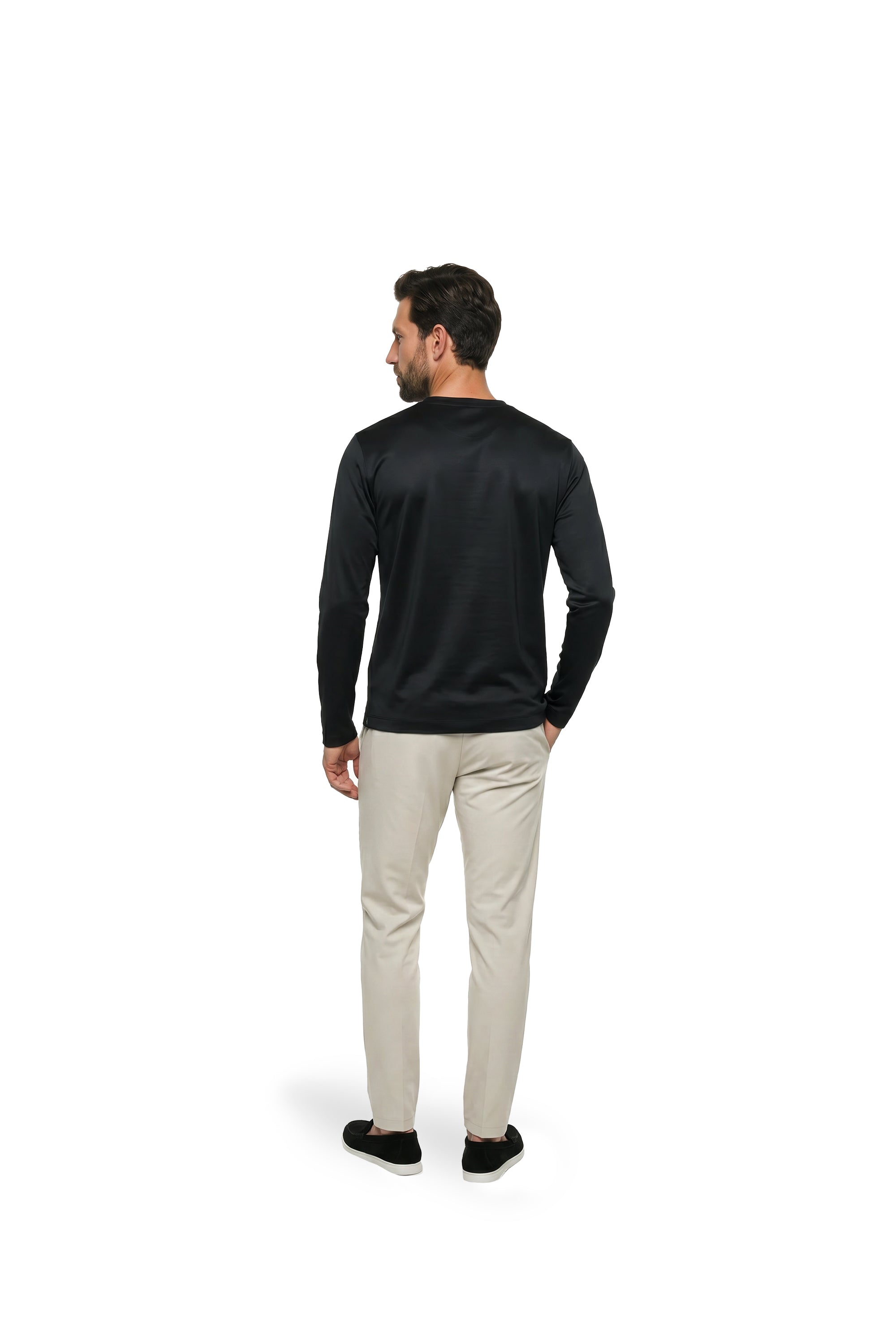 Malelions Premium Mercerized Cotton Longsleeve T-Shirt | Black